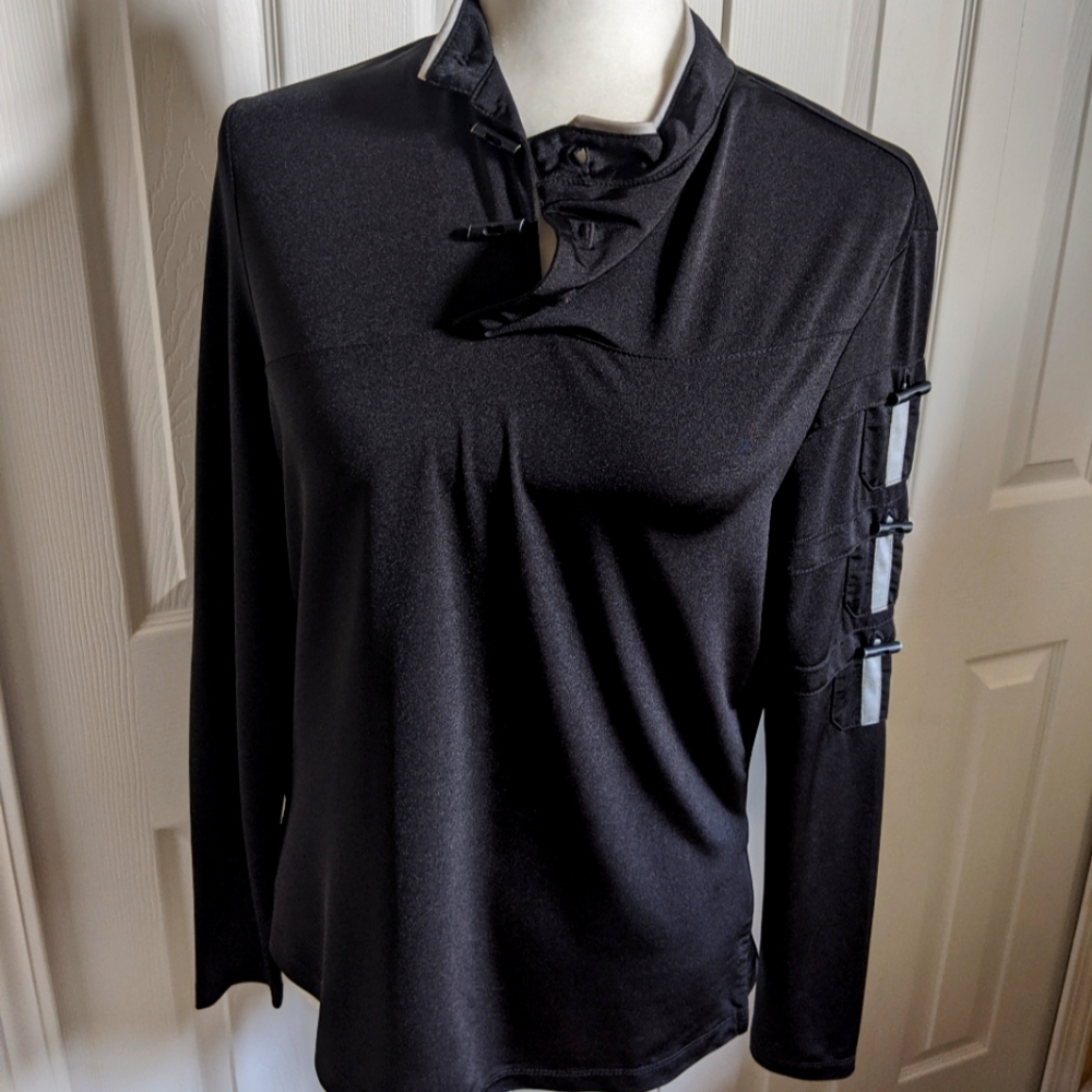 Jamie Sadock Women's Size S Black Long Sleeve 1/4 Button Golf Outdoor Shirt Top